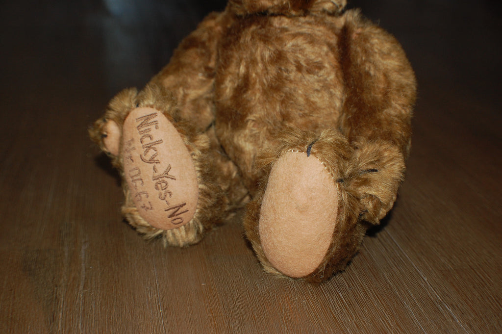 Hermann Germany Nicky Yes No Brown Mohair Bear Ltd Ed 0667 Rare 1990s