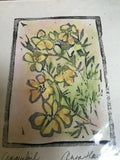 Original Art Signed Block Pastel Cinquefoil BC Canada Artist Anna Hawthorne