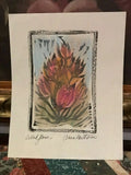 Original Art Signed Block Pastel Windflower BC Canada Artist Anna Hawthorne