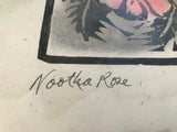 Original Art Signed Block Pastel Nootka Rose BC Canada Artist Anna Hawthorne