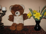 Old UK Bear Copper Brown and White Plush With Glass Eyes