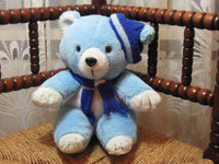 Vintage Germany Light Blue Winter Teddy Bear Plush