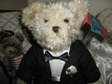 Russ Bride & Groom WEDDING BEAR SET WHITE LACE & PROMISES Retired