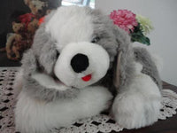 Vintage ST BERNARD PUPPY DOG Laying w Felt Tongue 16 inch