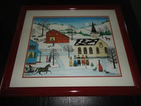 Usa Folk Artist Linda Nelson Stocks 1982 O Holy Night Print 10x12 Framed