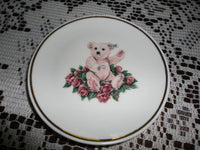 Steiff Pink Teddy Bear Collectible Miniature Porcelain Plate Germany 1994