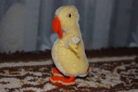 Steiff Germany 1950s Yellow Mohair Duck Silver Button