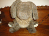 Gund Vintage 1985 Brown Sitting Bunny Rabbit Suede Paws Blue Eyes