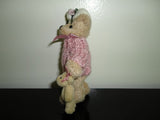 Miniature Mother Bear with Baby Girl Teddy Bear Plush 5 inch