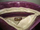 Authentic Marciano Leather Clutch Purse Purple with Silver Studs 3 compartments