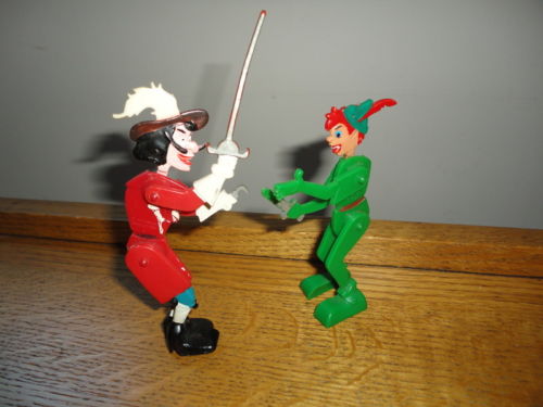Vintage Marx Toys Disney Peter Pan and Captain Hook Poseable 5 Disney