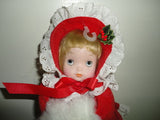 Musical Moving Wind Up Porcelain DOLL Victorian Christmas Skater