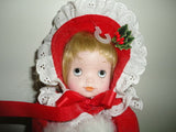 Musical Moving Wind Up Porcelain DOLL Victorian Christmas Skater