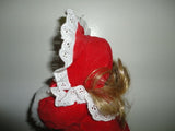 Musical Moving Wind Up Porcelain DOLL Victorian Christmas Skater