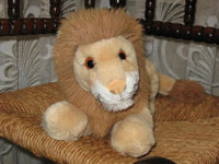 Steiff Germany Lion Laying Super Soft Button & Tag 27 CM