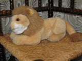 Steiff Germany Lion Laying Super Soft Button & Tag 27 CM