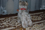 Steiff 1950s Mohair Dog Gray Schnauzer Tessie 1314,0 14 CM Silver Button MINT