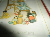 Framed UK Art S.B.P. " Such Good Scholars " Little Girl Teaching Dolls Toys ABCs