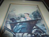 Canadian Artist Tammy Laye 3 PUPS Baby & Lab in Wheelbarrow Print Framed Glass