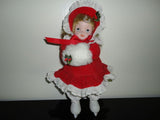 Musical Moving Wind Up Porcelain DOLL Victorian Christmas Skater