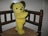 Vintage Yellow German Bear Fully Jointed Thick Stuffed