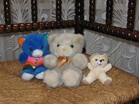 Lot of 3 Small Collectible Teddy Bears Se-Mo Germany - Holland Robijn -  Rainbow