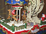 Christmas Carousel and Ferris Wheel Music Box Jingle Bells Windup Movement