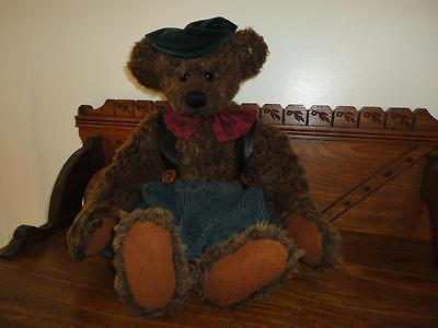 Vintage Teddy Bear Plush Jointed Sweater Bows Ganz Cottage