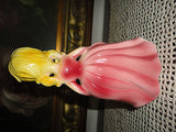 Vintage Made in Japan Victorian Lady Pink Gown & Hat Porcelain Figurine 5.5inch