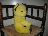 Vintage Yellow German Bear Fully Jointed Thick Stuffed