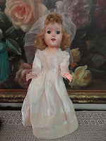 Vintage 1960s Walking Bridal Doll All Original Made Usa Porcelain Teeth 18 inch