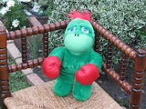 Vintage Dutch Holland Boxing Green Dinosaur Plush