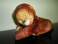 Antique Japan Jestia Laying Monkey Hologram Eyes Original Bell Rubber Face 7 in