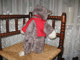 Steiff Dossy Standing Cat Wearing Bib 1970-1976 Woven Fur 40 cm - 15 inch