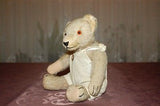 Antique Old August Müller Germany Teddy Bear 20s 30s White Mohair Humpback RARE