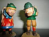 Vintage  NODDERS Alps Hikers Man and Woman Figures Innsbruck Tirol Austria RARE