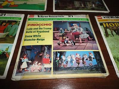 VTG View Master DISNEY Pinocchio Lady and the Tramp Snow White 3 Reels