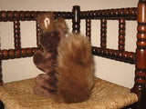 Vintage Dutch Dark Brown SQUIRREL Plush Stuffed Toy 11 Inch Standing Bushy Tail