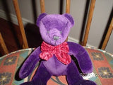 Russ Berrie Razzles Bear Purple Velvet Handmade 4616