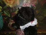 Vermont Teddy Bear BLACK Furry Long Plush 16in.Handcrafted RETIRED 1994 Made USA