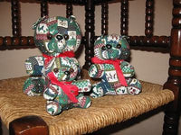 Vintage Set of 3 Dutch Holland Patchwork Fabric Bears