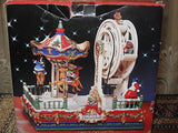 Christmas Carousel and Ferris Wheel Music Box Jingle Bells Windup Movement