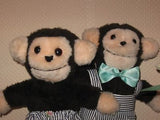 Vintage 70s German Plush MONKEY GIRL & BOY Set