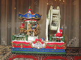 Christmas Carousel and Ferris Wheel Music Box Jingle Bells Windup Movement