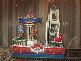 Christmas Carousel and Ferris Wheel Music Box Jingle Bells Windup Movement