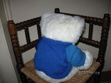 Chad Valley UK 18 Inch Wooly Teddy Bear in Snowman Sweater