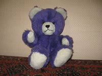 Vintage German Dralon Purple & White Teddy Bear