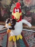 Warner Bros Studio Store 1995 Foghorn Leghorn Rooster with Chicken Hawk 16 inch