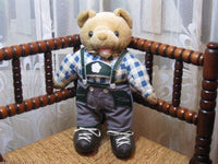 Vintage Germany Yodeling Musical Bear in Lederhosen Simba Super Toys