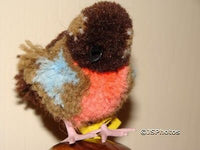 Steiff Original Woolen Bird 7125/09 1968 1978 Rosa Pink